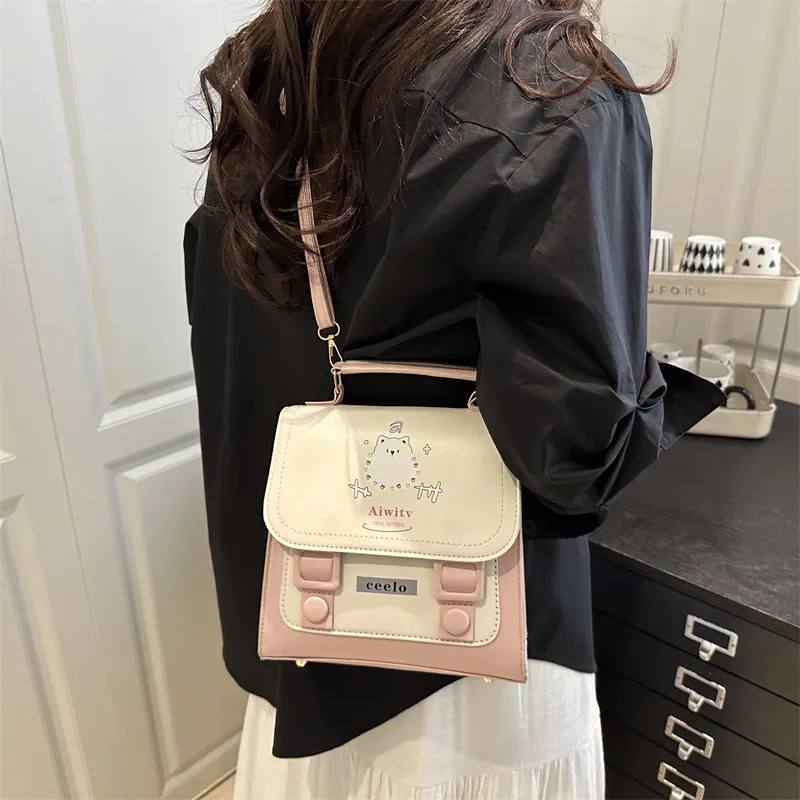 Yalu PU Backpack Unisex Blue/Pink-8