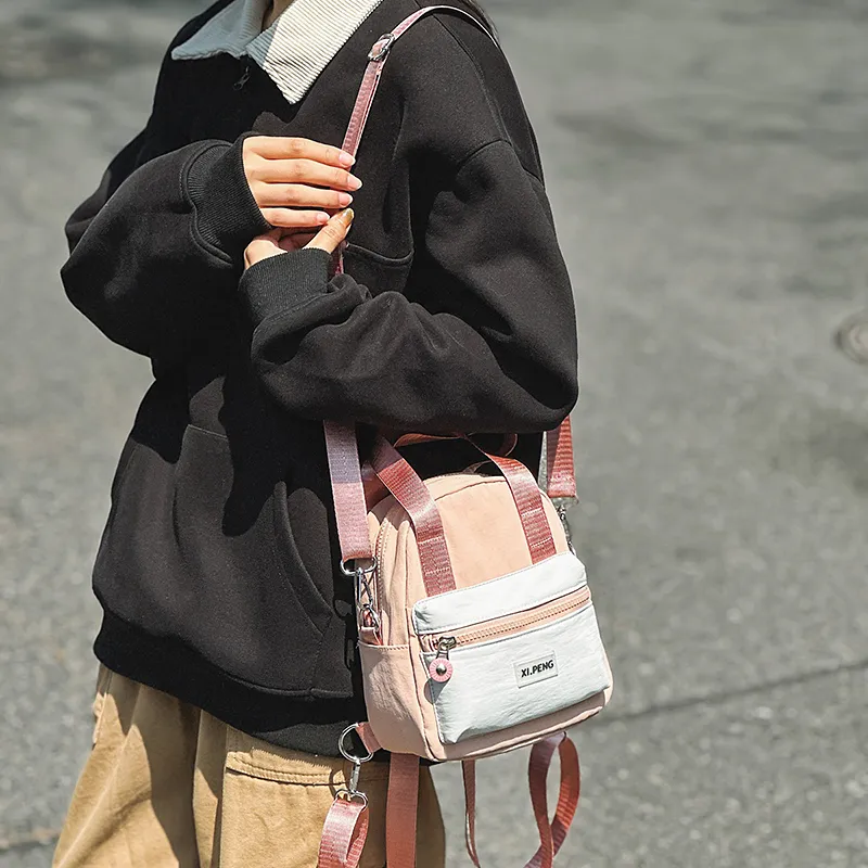Yalu Nylon Backpack Regular Unisex Gray Orange/Gray Pink/Gray Yellow/Ecru/Black/Coffee/Light Blue-5
