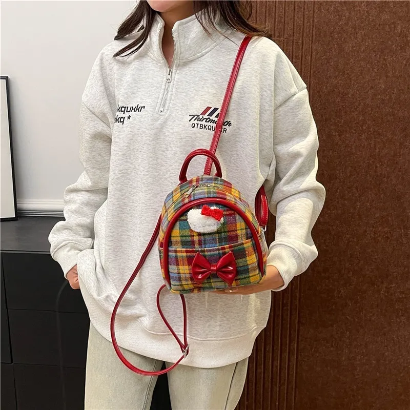 Yalu Woolen Backpack Regular Women's Red-7