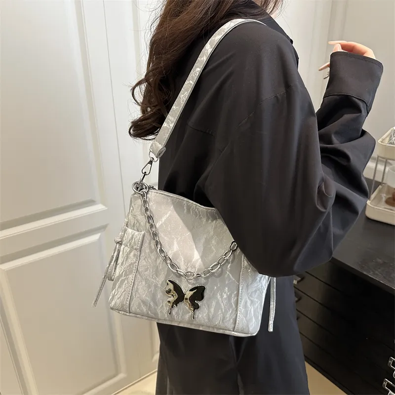 Yalu PU Shoulder Bag, Crossbody Bag Unisex White/Silver/Black/Pink/Green-10