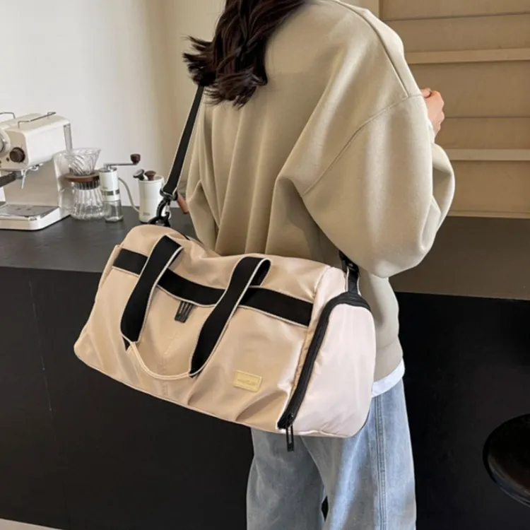 Yalu Oxford Travel Shoulder Bag, Crossbody Bag Unisex White/Gray/Black/Blue/Pink-3