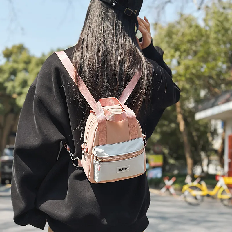 Yalu Nylon Backpack Regular Unisex Gray Orange/Gray Pink/Gray Yellow/Ecru/Black/Coffee/Light Blue-2