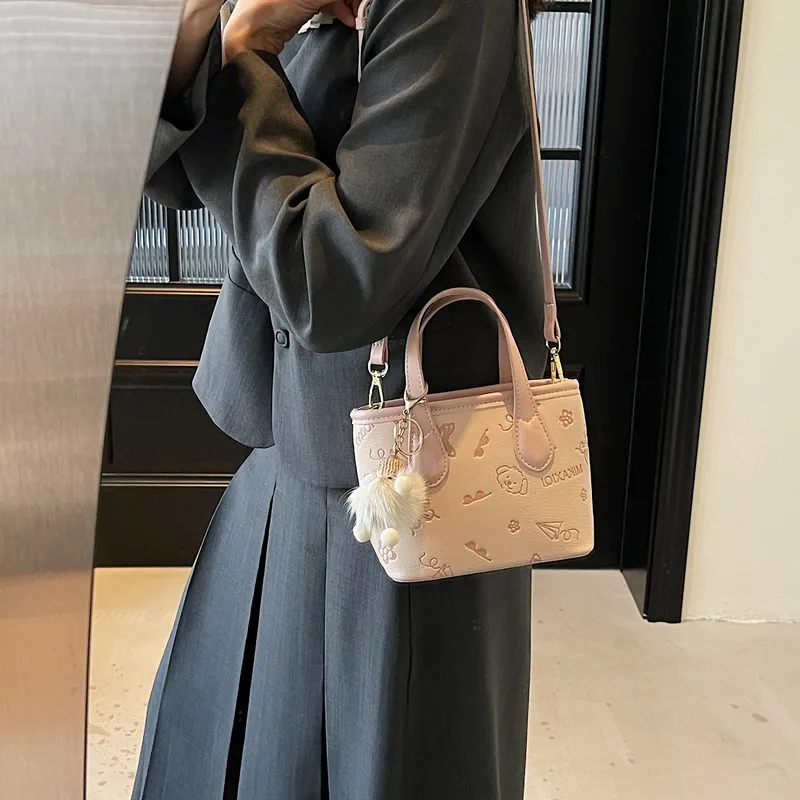 Yalu PU Handbag Regular Unisex White/Black/Pink/Brown-10