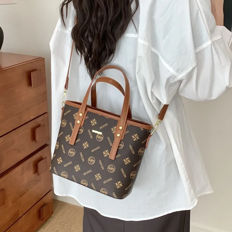 Yalu PU Handbag Unisex Little Tree Brown/Windmill Brown/Four Leaf Clover/1987 Brown-5