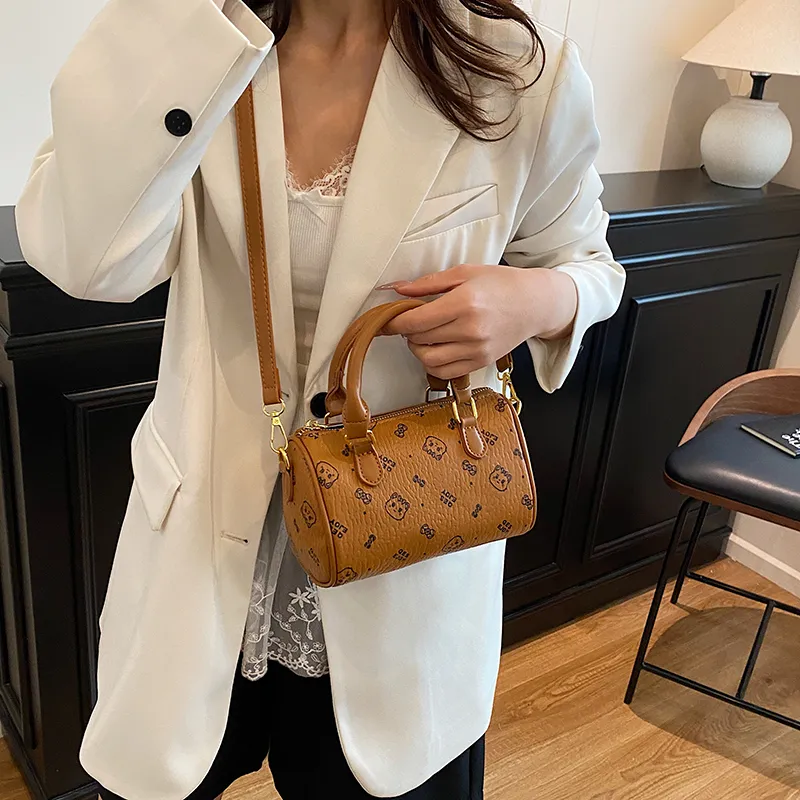 Yalu PU Handbag Women's Black/White/Pink/Brown-19
