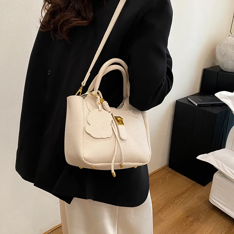 Yalu PU Shoulder Bag, Crossbody Bag, Handbag Unisex Ecru/Gray/Black/Pink-1