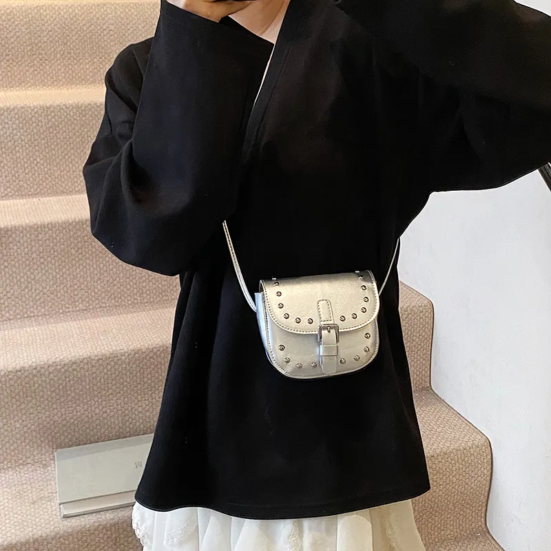 Yalu PU Shoulder Bag Unisex Silver/Pink/Black/Blue/White-3