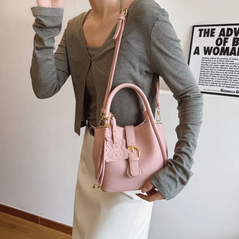Yalu Pu Shoulder Bag, Crossbody Bag Unisex Ecru/Black/Apricot/Pink-18