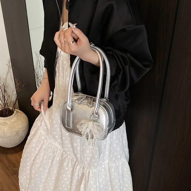Yalu PU Shoulder Bag, Crossbody Bag, Handbag Women's Ecru/Pink/Blue/Silver/Black-22