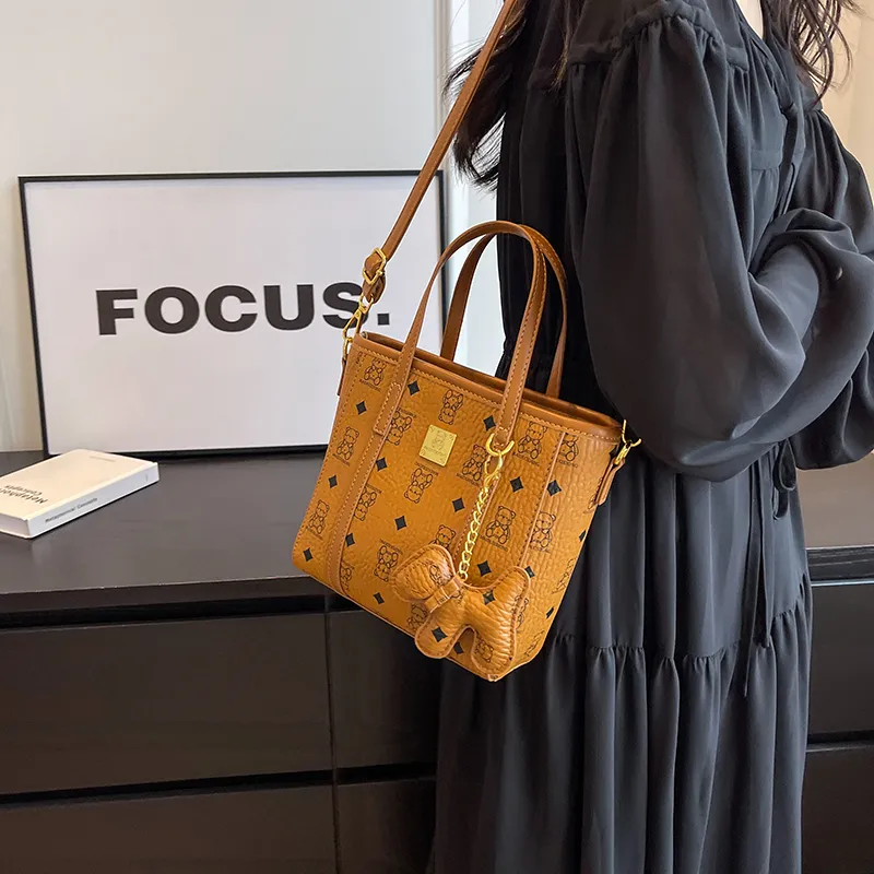 Yalu PU Tote Shoulder Bag, Crossbody Bag, Handbag Unisex Ecru/Black/Pink/Brown-19