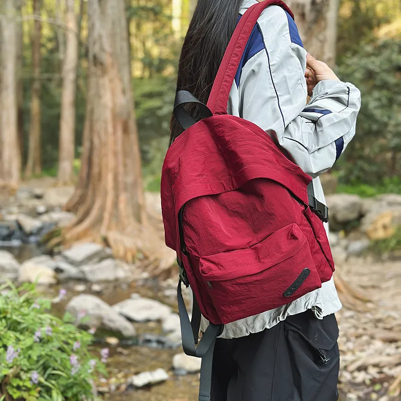 Yalu Nylon Backpack Regular Unisex Black/White/Red/Green-7