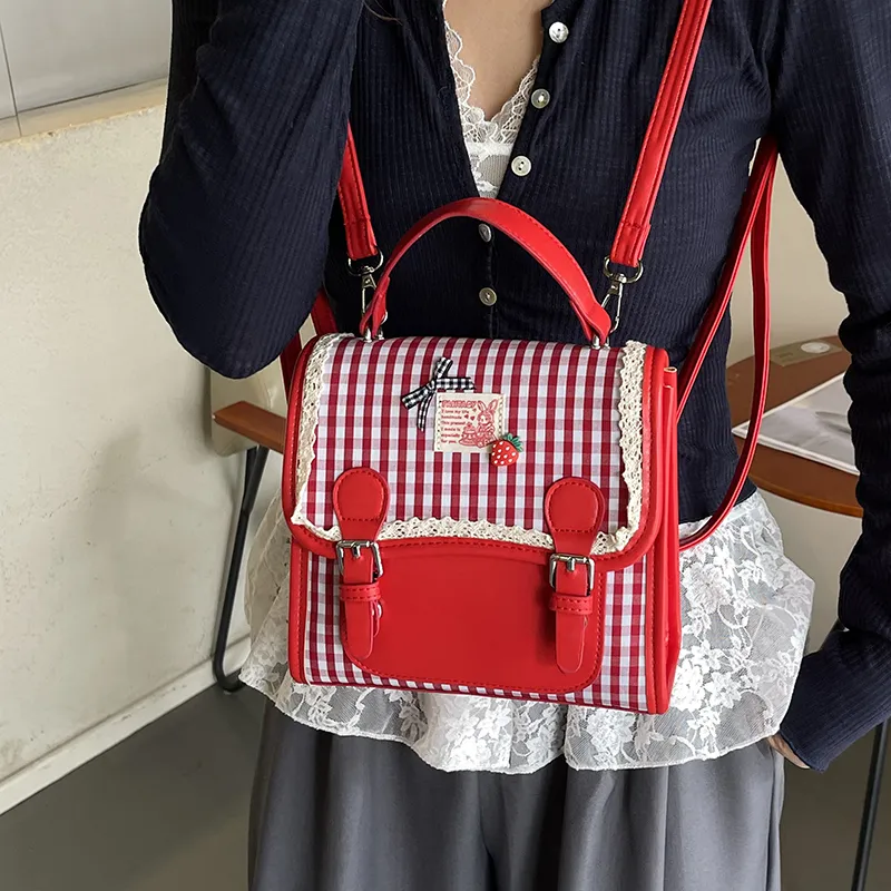 Yalu PU Backpack Regular Unisex Black/Red/Blue/Pink-8