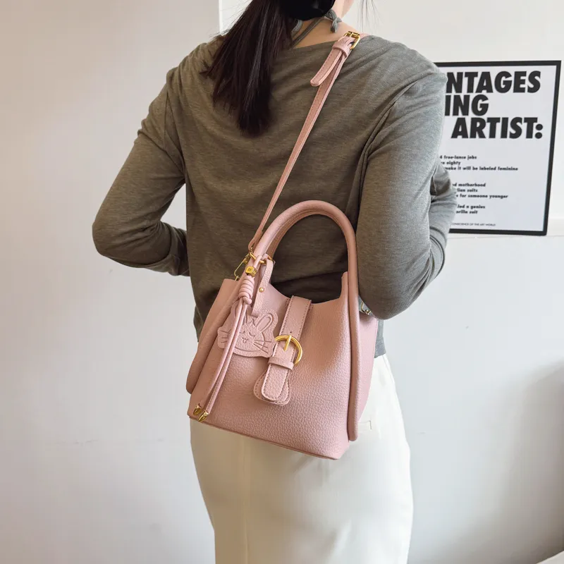 Yalu Pu Shoulder Bag, Crossbody Bag Unisex Ecru/Black/Apricot/Pink-19