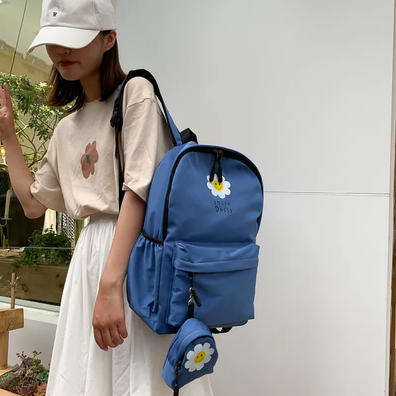 Yalu Canvas Backpack Unisex Black/Pink/Watermelon Red/Yellow/Green/Blue-31