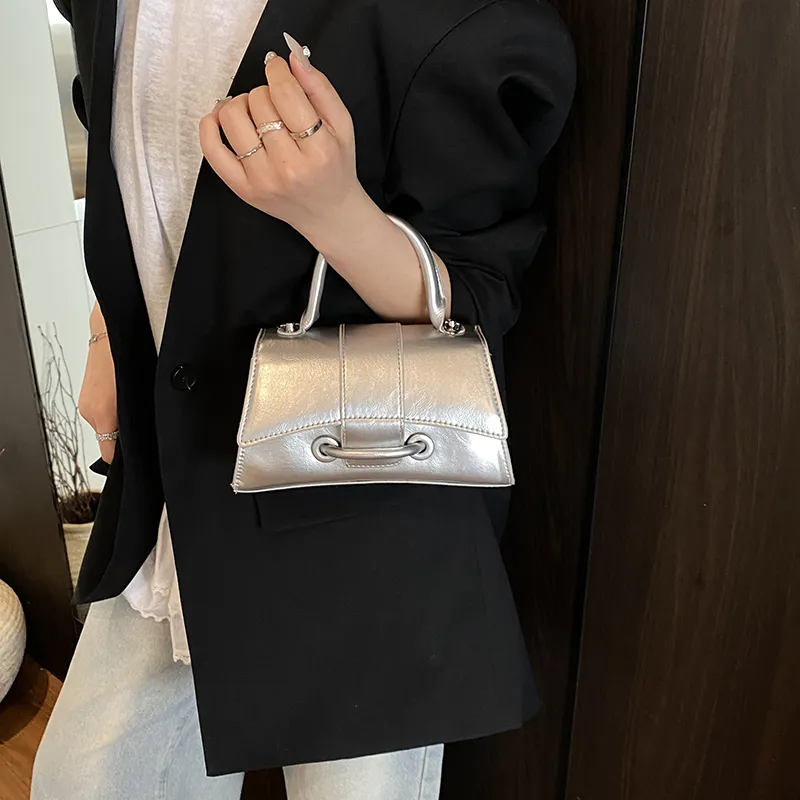 Yalu PU Crossbody One Shoulder Handbag Women's Blue/Pink/Silver/Black/White-14