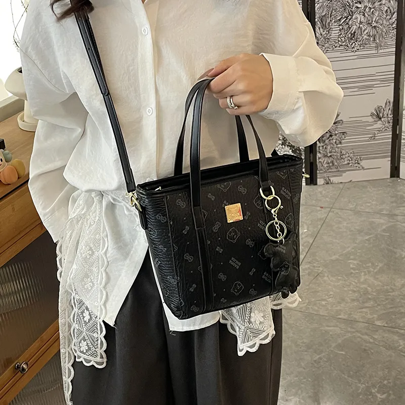 Yalu PU Tote One Shoulder Handbag Unisex Ecru/Black/Pink/Brown-4