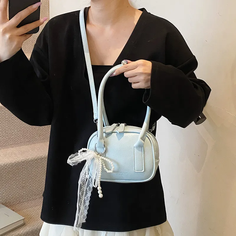 Yalu PU Shoulder Bag, Crossbody Bag, Handbag Women's Ecru/Pink/Blue/Silver/Black-13