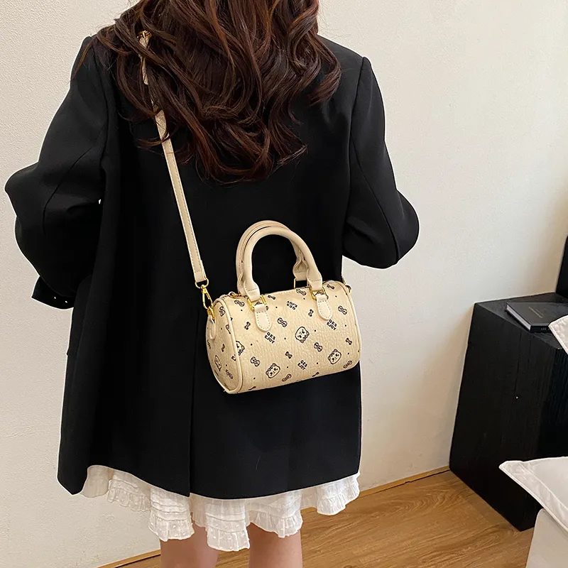Yalu PU Handbag Women's Black/White/Pink/Brown-9