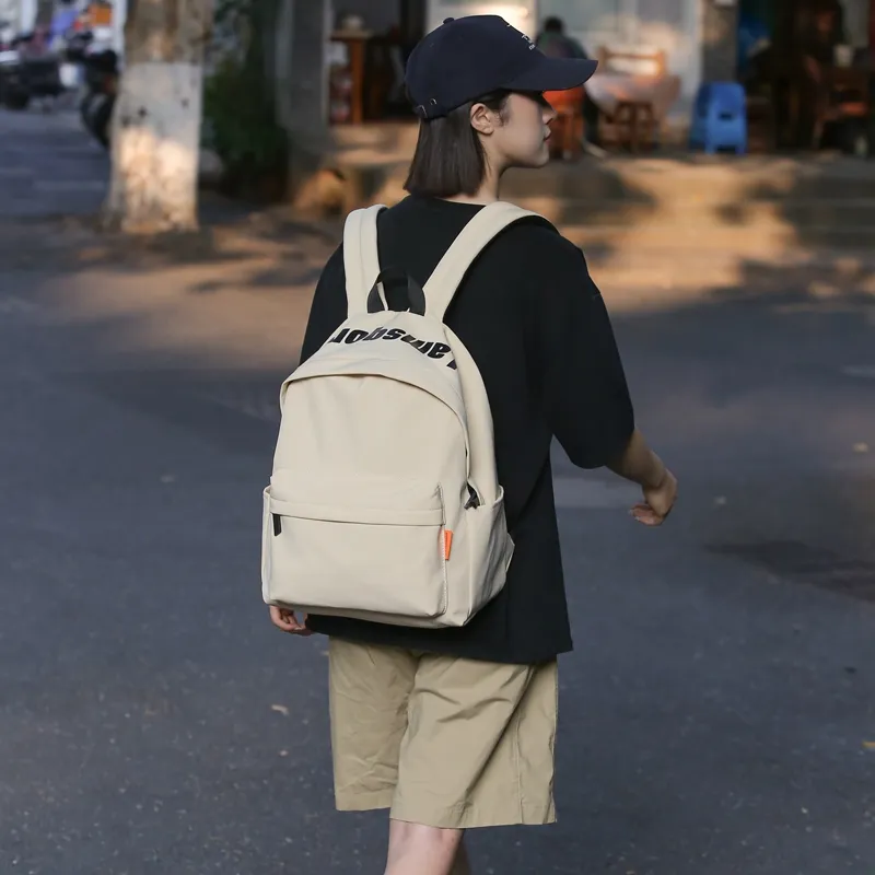 Yalu Nylon Backpack Unisex Ivory/Black/Burgundy/Light Brown/Green-4