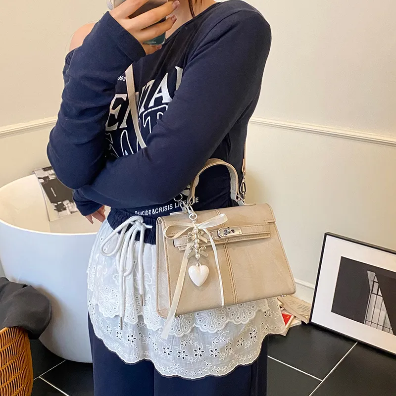 Yalu PU Shoulder Bag, Crossbody Bag, Handbag Unisex White/Black/Purple/Khaki/Blue/Pink-20