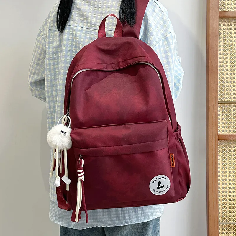 Yalu Nylon Backpack Regular Unisex Ecru/Black/Red/Green/Pink-3