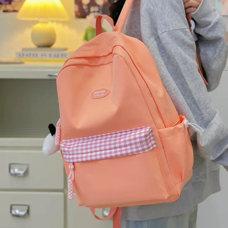 Yalu Nylon Backpack Unisex White/Black/Yellow/Orange/Green-18
