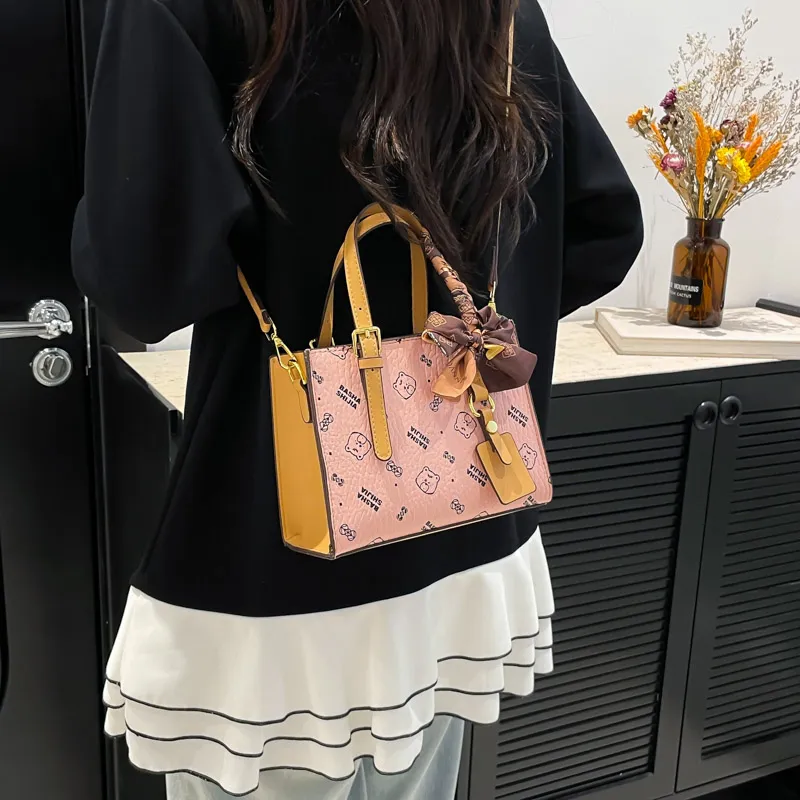 Yalu PU Handbag Unisex White/Pink/Brown/Coffee-10