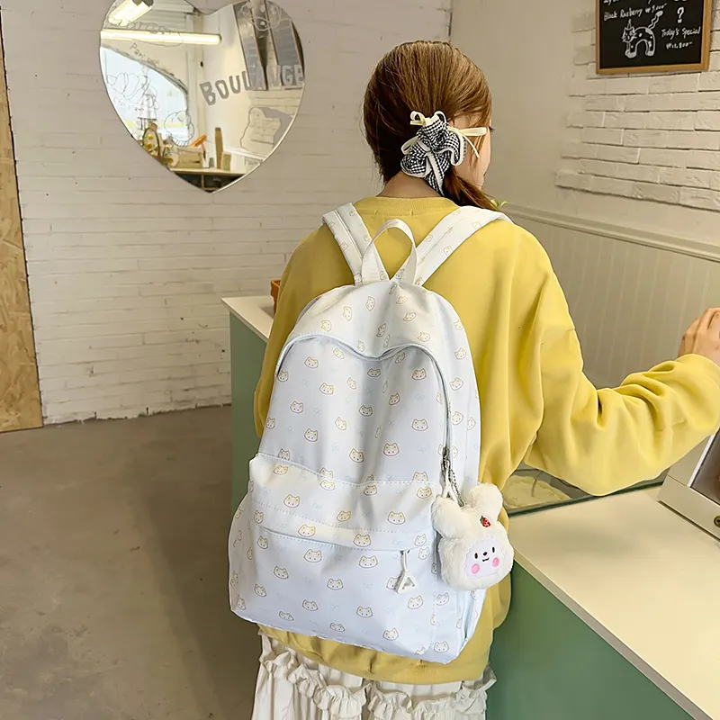 Yalu Nylon Backpack Regular Unisex Blue-10