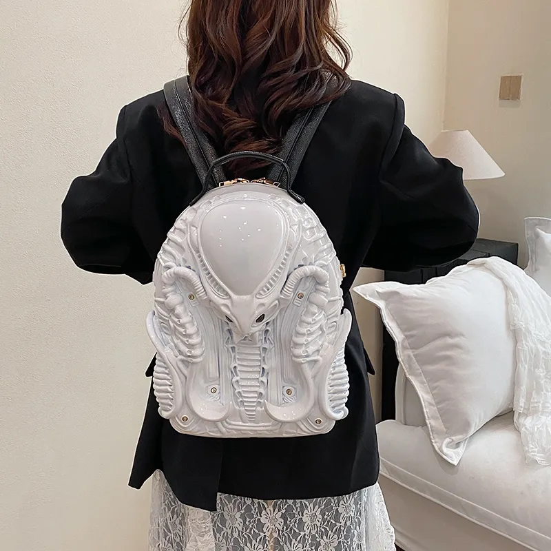 Yalu Oxford Backpack Regular Unisex White/Silver/Black/Burgundy/Gold-5