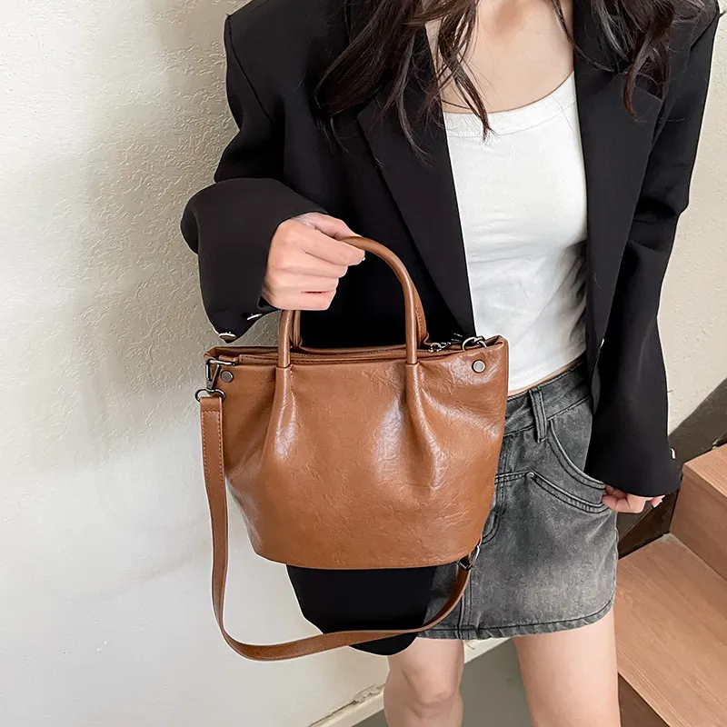 Yalu PU Handbag Women's White/Black/Khaki/Coffee/Brown-23