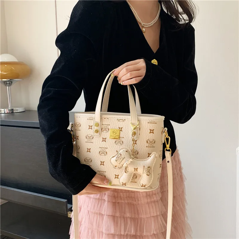 Yalu PU Handbag Women's White/Pink/Brown-2