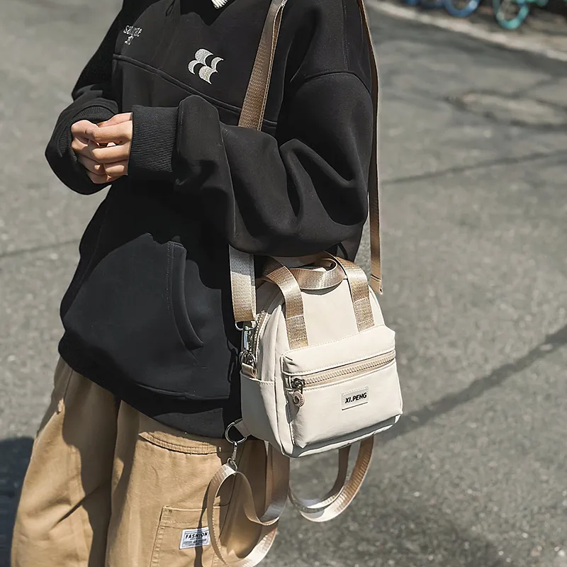 Yalu Nylon Backpack Regular Unisex Gray Orange/Gray Pink/Gray Yellow/Ecru/Black/Coffee/Light Blue-8