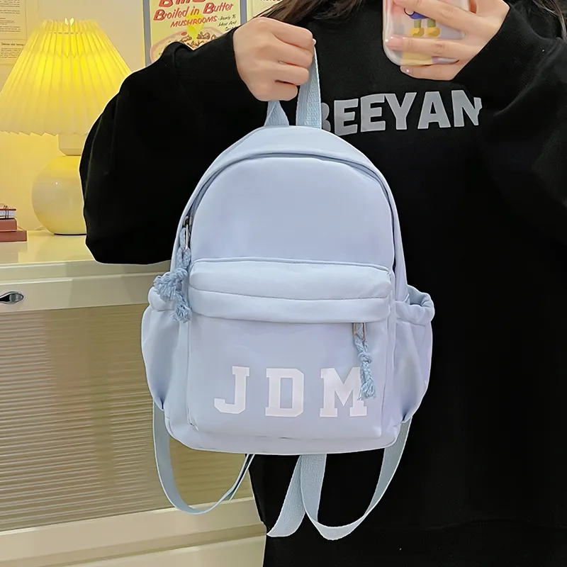 Yalu Nylon Idiot Bang Backpack Unisex Ecru/Black/Pink/Sky Blue-2