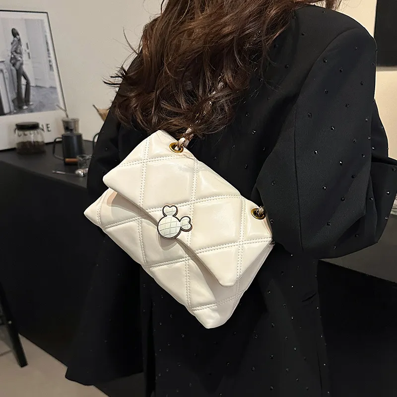 Yalu PU Crossbody Bag, Shoulder Bag Women's White/Black-3