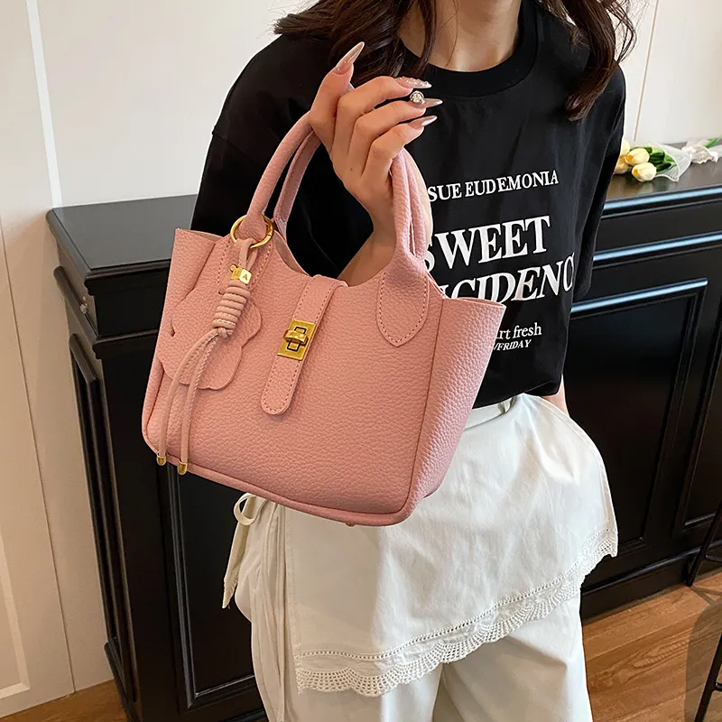 Yalu PU Shoulder Bag, Crossbody Bag, Handbag Unisex Ecru/Gray/Black/Pink-21