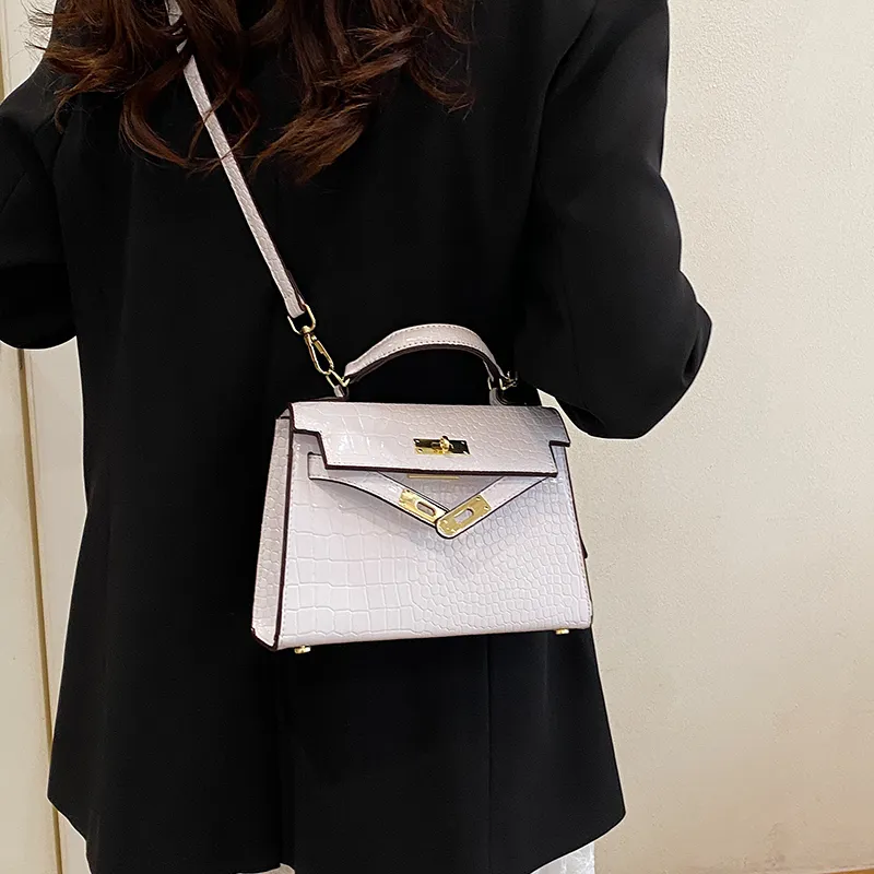 Yalu PU Kelly Bag, Shoulder Bag, Crossbody Bag, Handbag Women's White/Black/Khaki-2