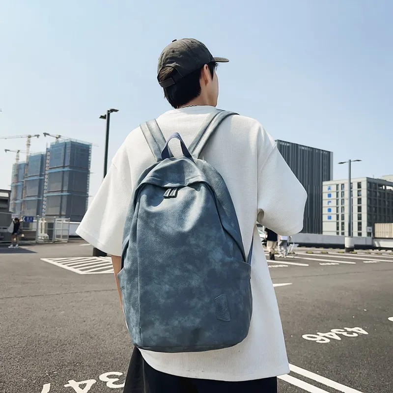 Yalu PU Backpack Unisex White/Gray/Black/Pink/Army Green/Blue-20