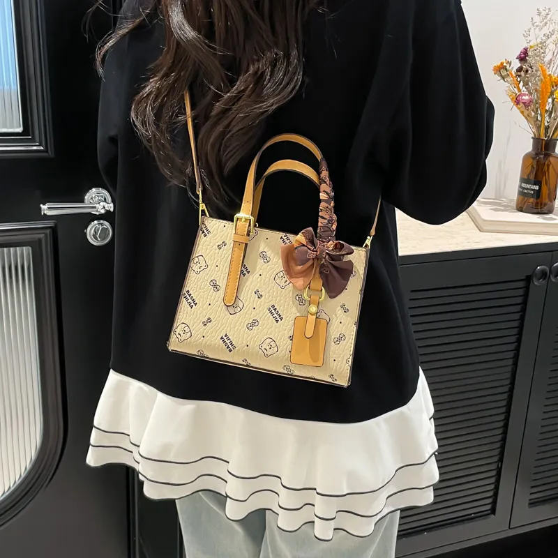 Yalu PU Handbag Unisex White/Pink/Brown/Coffee-3