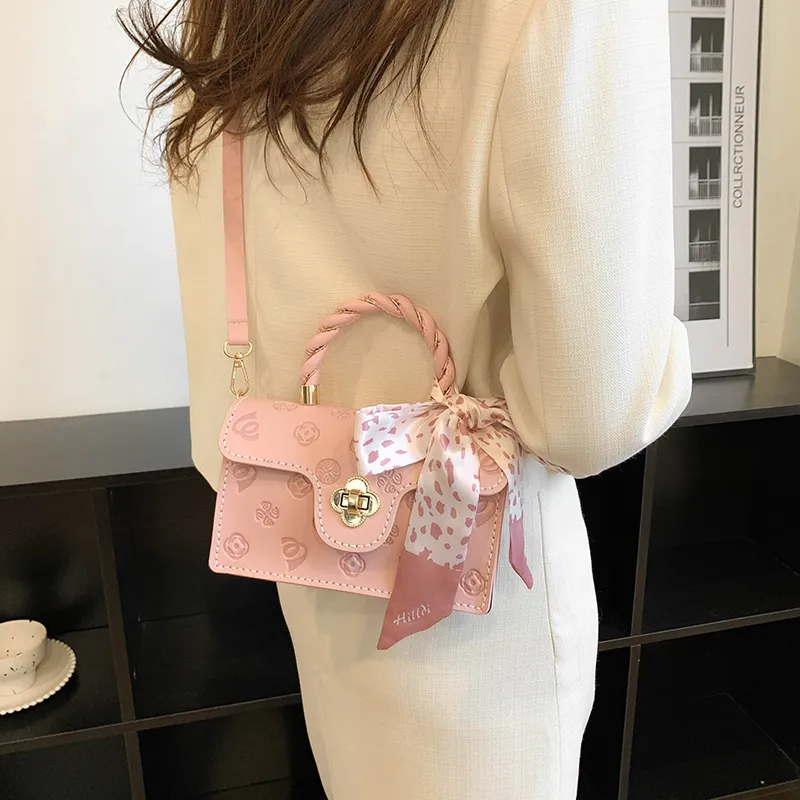 Yalu PVC Handbag Regular Unisex Ecru/Pink-9