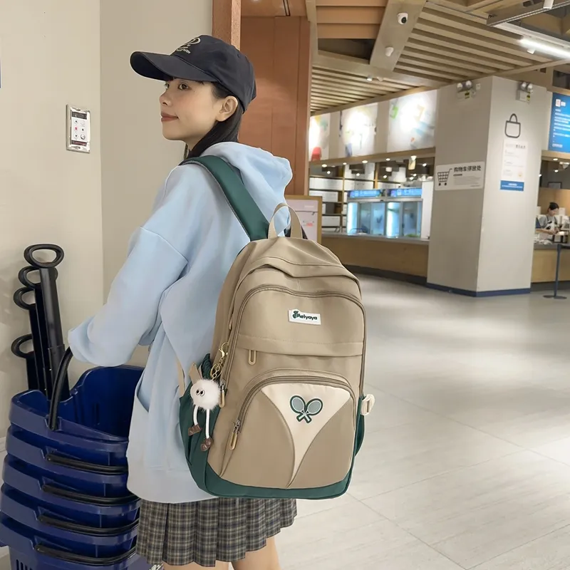 Yalu Nylon Backpack Regular Unisex Black/Gray/Blue/Red/Khaki-15