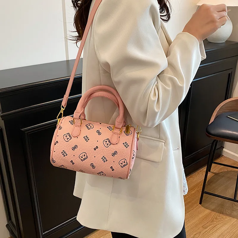 Yalu PU Handbag Women's Black/White/Pink/Brown-17