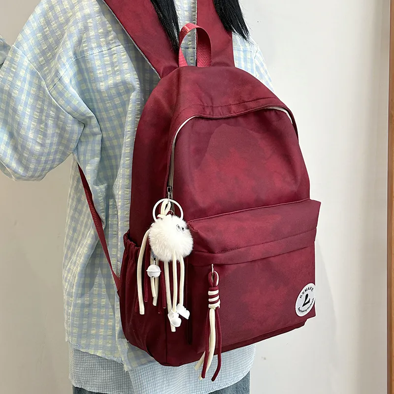 Yalu Nylon Backpack Regular Unisex Ecru/Black/Red/Green/Pink-1