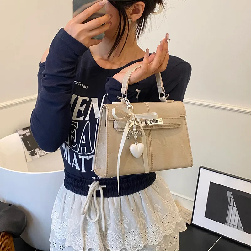 Yalu PU Shoulder Bag, Crossbody Bag, Handbag Unisex White/Black/Purple/Khaki/Blue/Pink-23