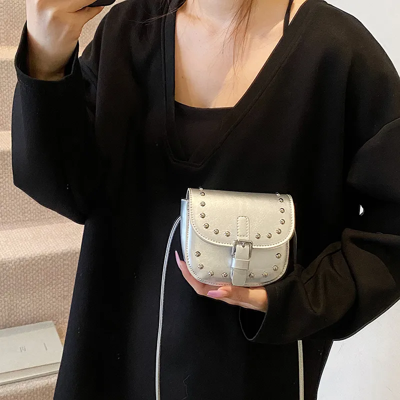 Yalu PU Shoulder Bag Unisex Silver/Pink/Black/Blue/White-2