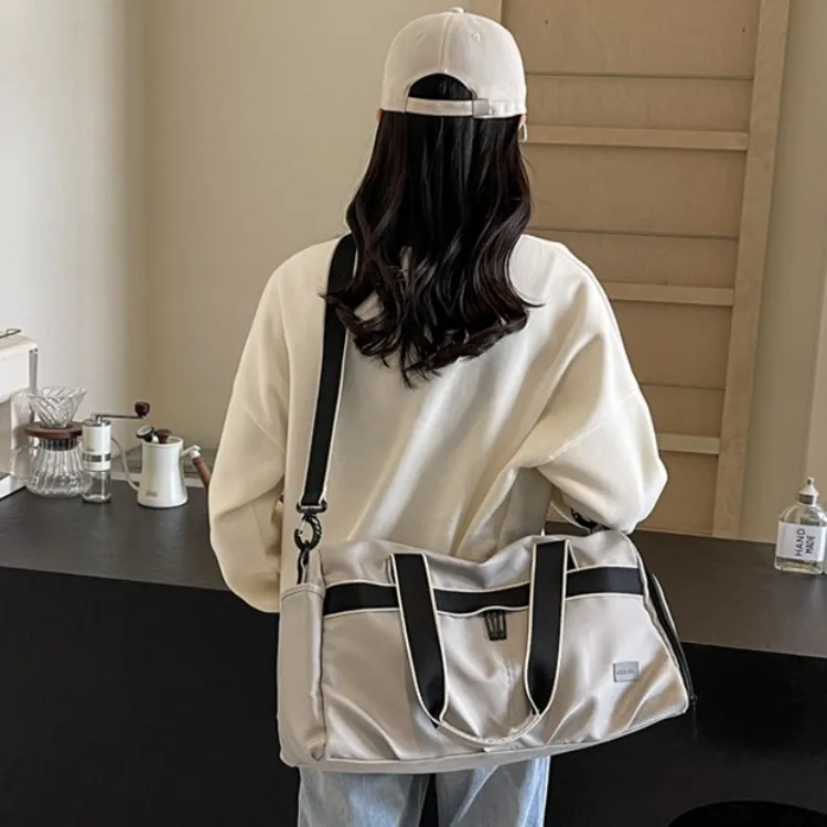 Yalu Oxford Travel Shoulder Bag, Crossbody Bag Unisex White/Gray/Black/Blue/Pink-1
