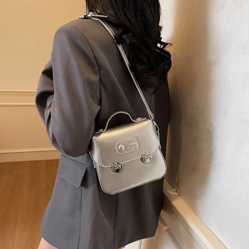 Yalu PU Handbag Unisex White/Silver/Black/Pink/Yellow-10