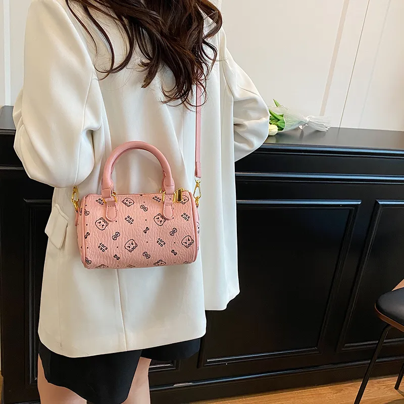 Yalu PU Handbag Women's Black/White/Pink/Brown-13