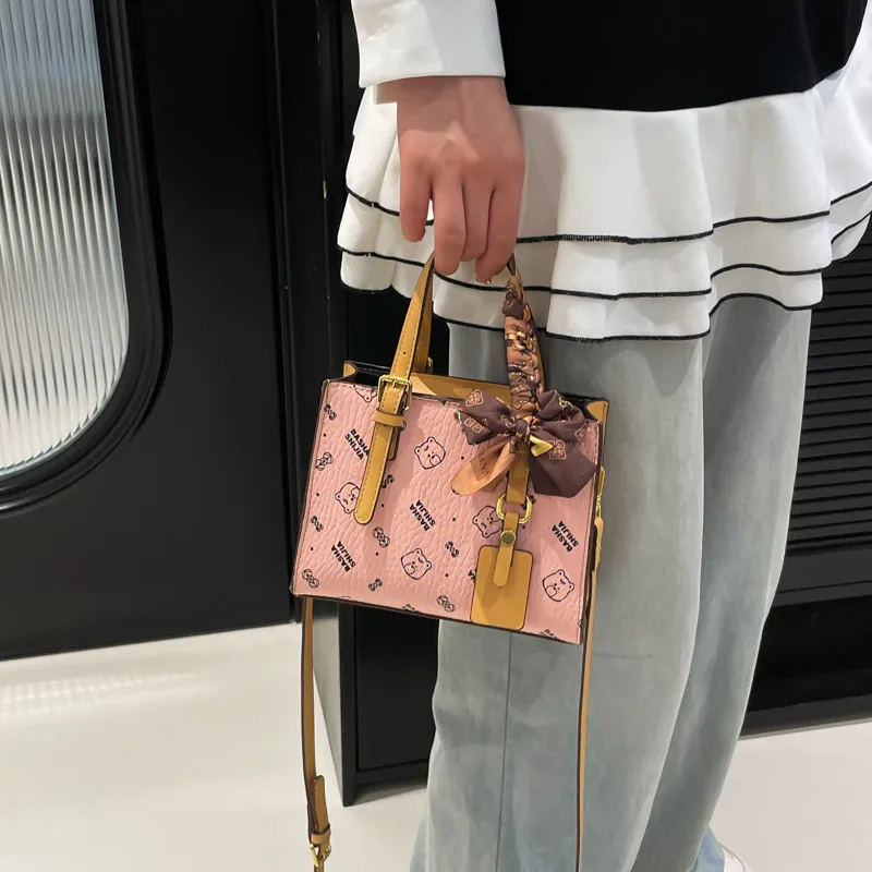 Yalu PU Handbag Unisex White/Pink/Brown/Coffee-8