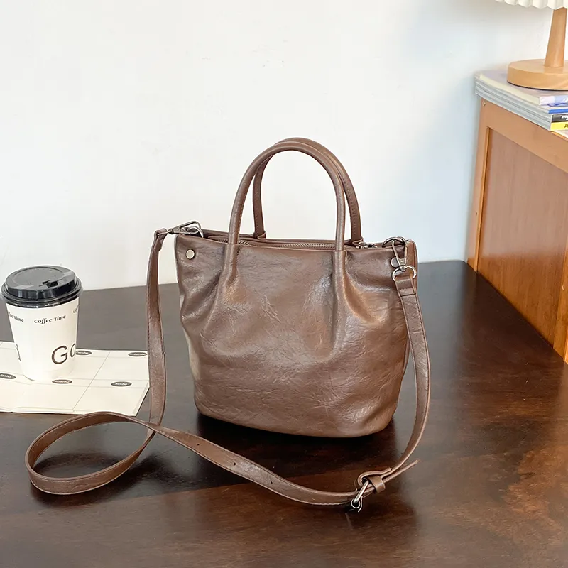 Yalu PU Handbag Women's White/Black/Khaki/Coffee/Brown-19