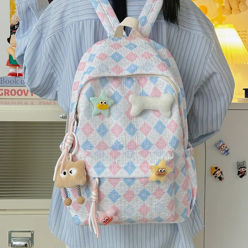Yalu Nylon Backpack Unisex Puppy/Block/Monkey-7